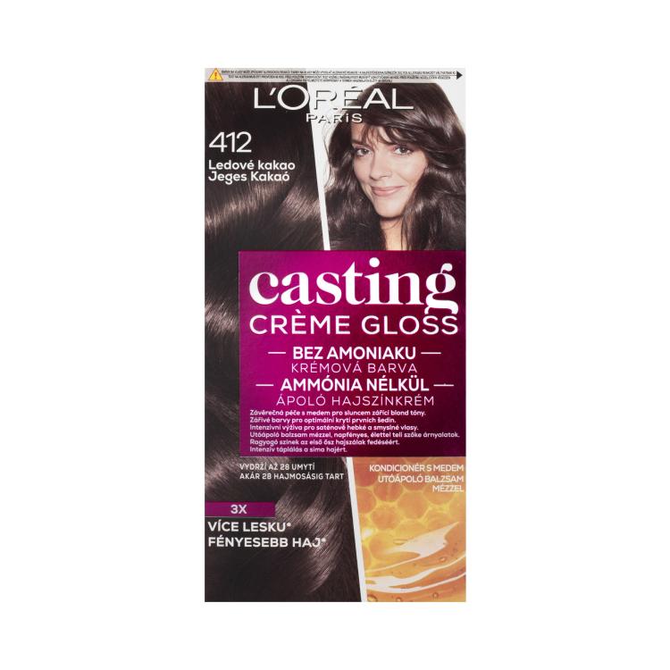 L&#039;Oréal Paris Casting Creme Gloss Barva za lase za ženske 48 ml Odtenek 412 Iced Cocoa