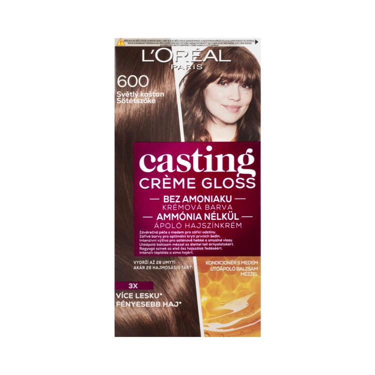 L&#039;Oréal Paris Casting Creme Gloss Barva za lase za ženske 48 ml Odtenek 600 Light Brown