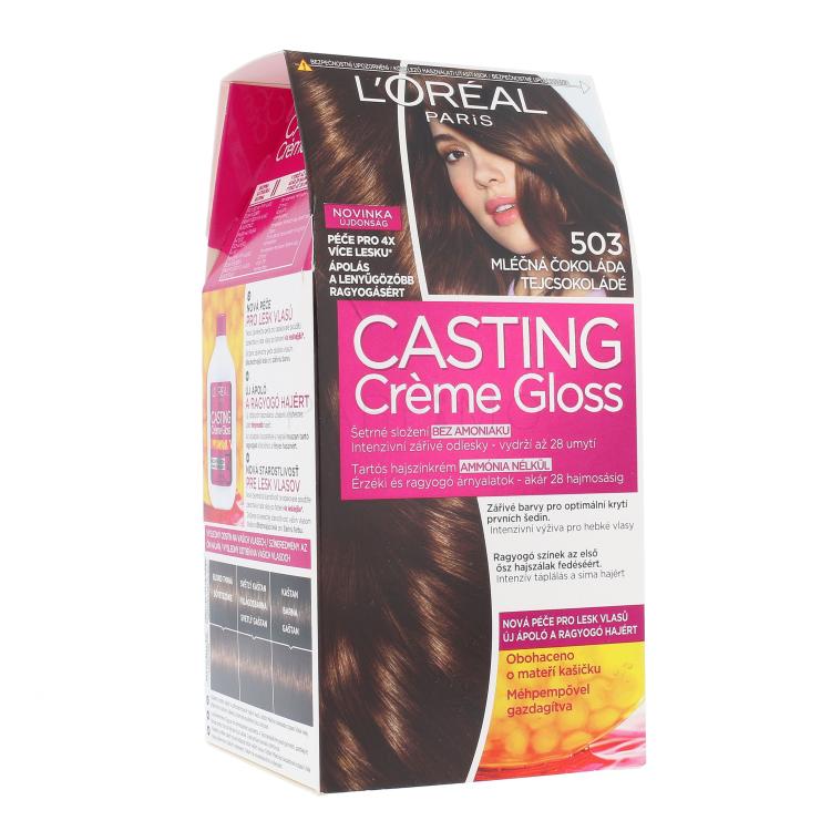 L&#039;Oréal Paris Casting Creme Gloss Barva za lase za ženske 48 ml Odtenek 503 Golden Chocolate
