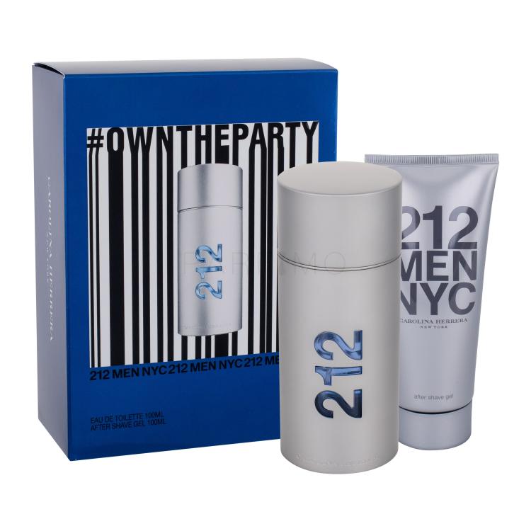 Carolina Herrera 212 NYC Men Darilni set toaletna voda 100 ml + gel po britju 100 ml