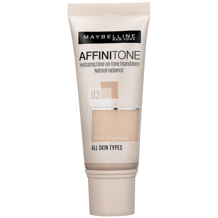 Maybelline Affinitone Puder za ženske 30 ml Odtenek 03 Light Sand Beige