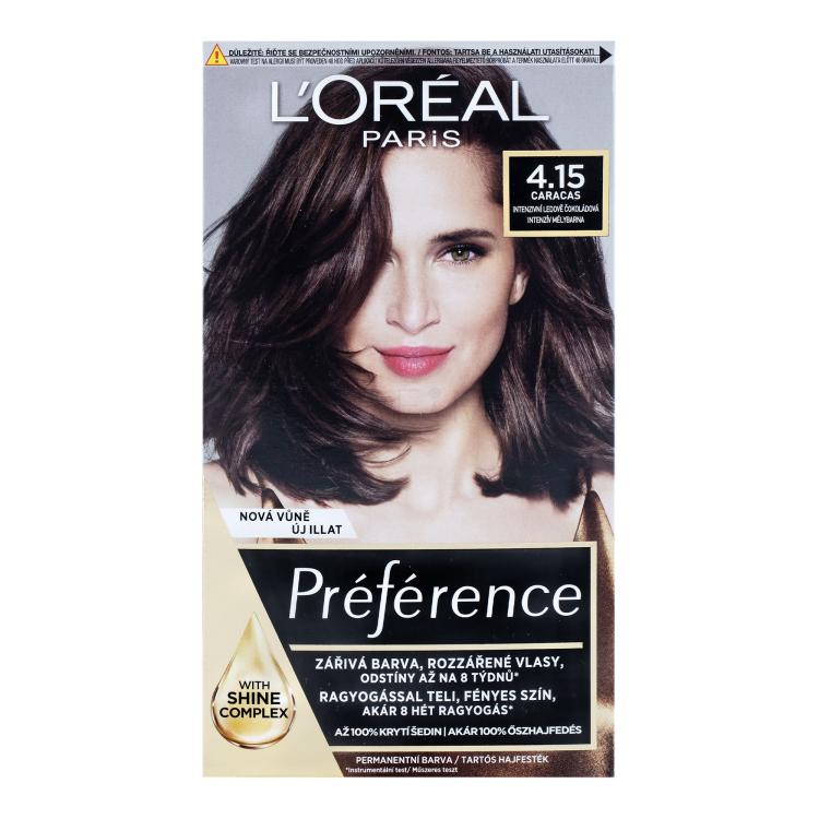 L&#039;Oréal Paris Préférence Barva za lase za ženske 60 ml Odtenek 4,15-M1 Caracas