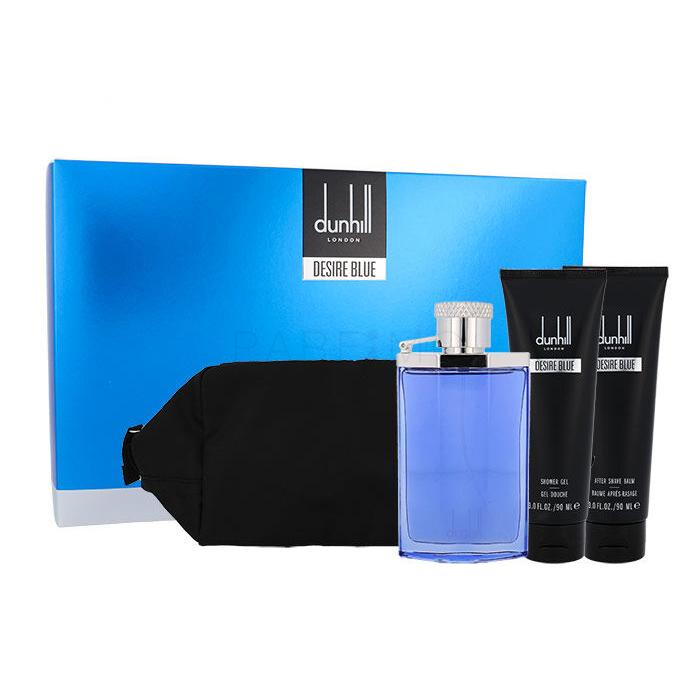 Dunhill Desire Blue Darilni set toaletna voda 100 ml + gel za prhanje 90 ml + bbalzam po britju 90 ml + kkozmetična torbica