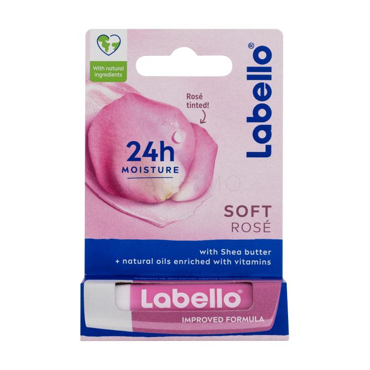 Labello Soft Rosé 24h Moisture Lip Balm Balzam za ustnice za ženske 4,8 g