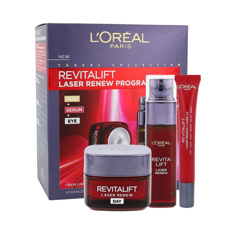 L&#039;Oréal Paris Revitalift Laser Renew Darilni set dnevna nega kože 50 ml + serum za kožo 30 ml + krema za področje okoli oči 15 ml