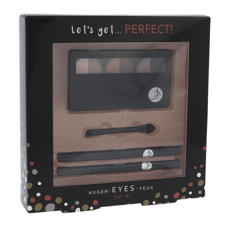 2K Let´s Get Perfect! Darilni set paletka senčil za oči 6,6 g + aplikator za senčilo 1 kos + svinčnik za oči 0,2 g 086 + svinčnik za oči 0,2 g 088