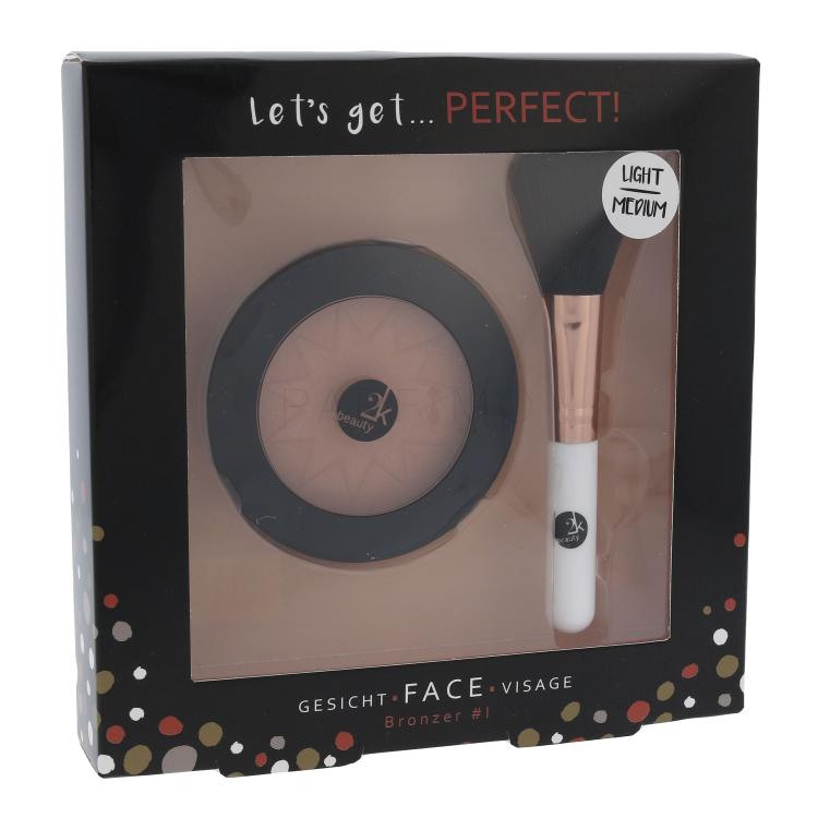 2K Let´s Get Perfect! Darilni set bronzer 10 g + kozmetični čopič 1 ks