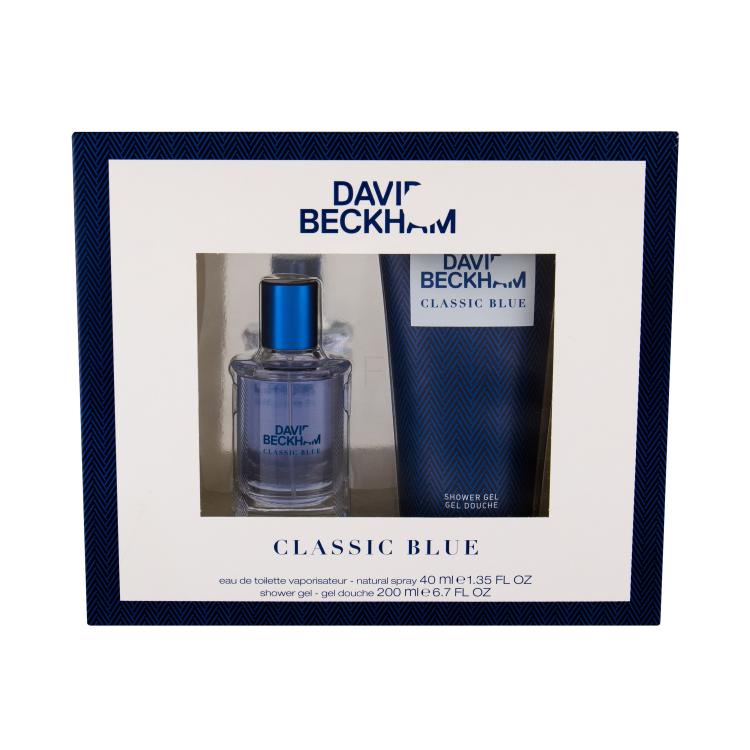 David Beckham Classic Blue Darilni set toaletna voda 40 ml + gel za prhanje 200 ml