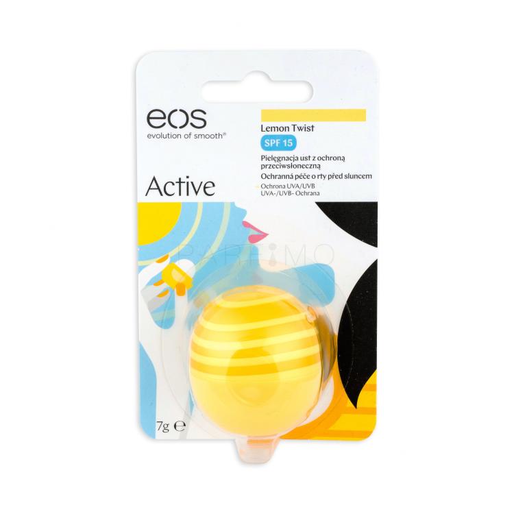 EOS Active SPF15 Balzam za ustnice za ženske 7 g Odtenek Lemon Twist