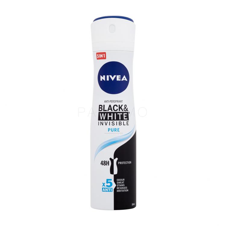 Nivea Black &amp; White Invisible Pure 48h Antiperspirant za ženske 150 ml