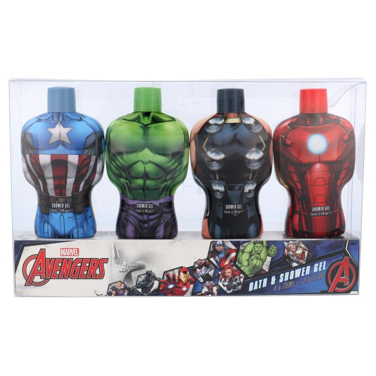 Marvel Avengers Darilni set gel za prhanje 4x 75ml - Hulk + Thor + Iron Man + Captain America