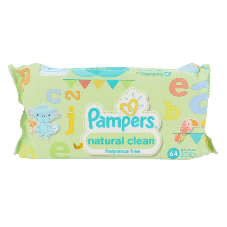 Pampers Baby Wipes Natural Clean Čistilni robčki za otroke 64 kos