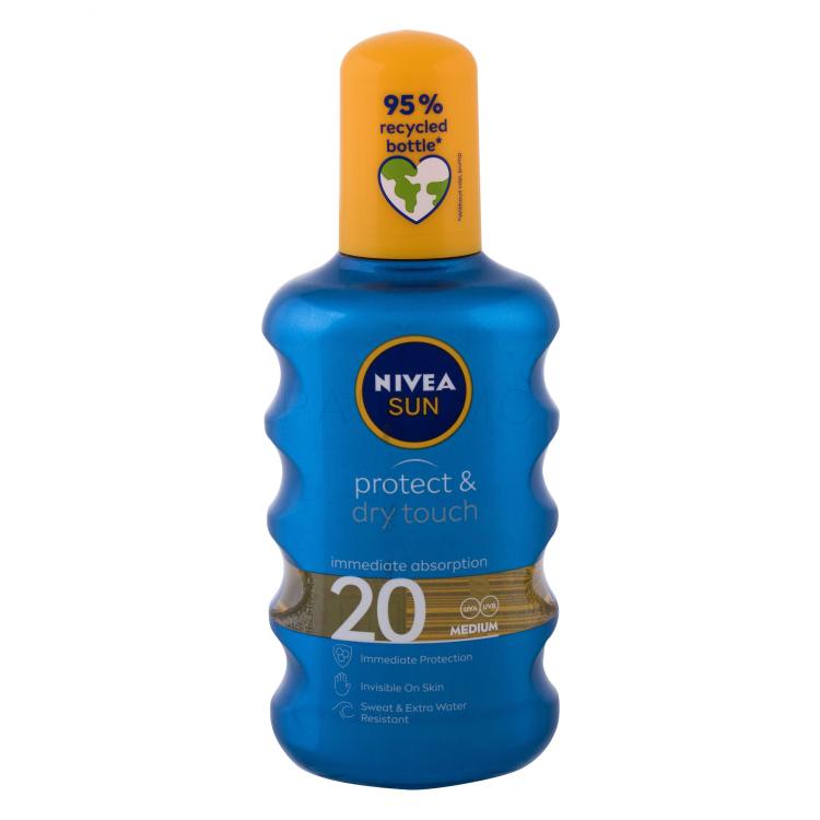 Nivea Sun Protect &amp; Dry Touch Invisible Spray SPF20 Zaščita pred soncem za telo 200 ml