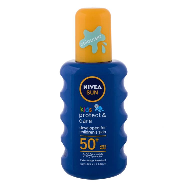 Nivea Sun Kids Protect &amp; Care Sun Spray SPF50+ Zaščita pred soncem za telo za otroke 200 ml