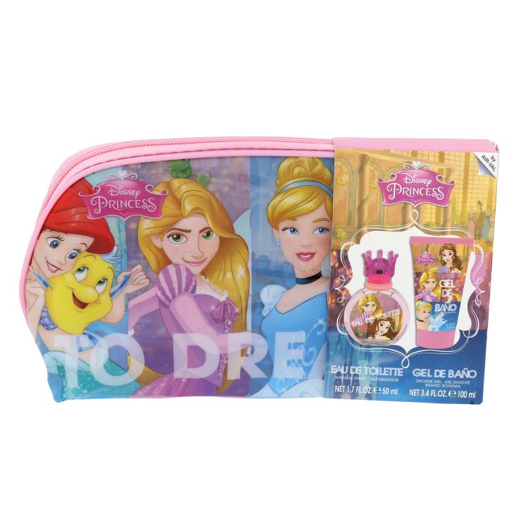 Disney Princess Princess Darilni set toaletna voda 50ml + gel za prhanje 100 ml + kozmetična torbica