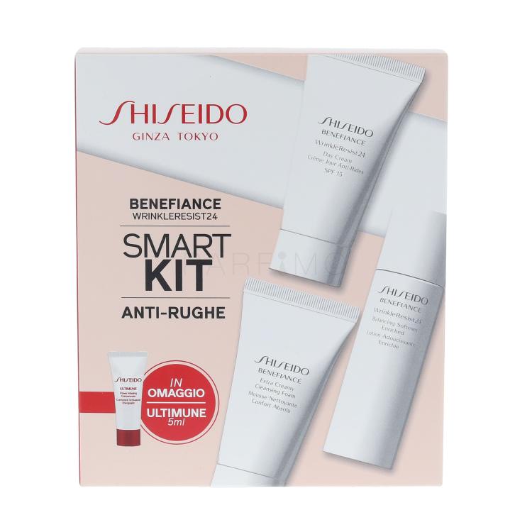 Shiseido Benefiance Wrinkle Resist 24 SPF15 Darilni set WrinkleResist24 Day Cream SPF15 30 ml + WrinkleResist24 Softener Enriched 30 ml + Cleansing Foam 30 m + ULTIMUNE Power Infusing Concentrate 5 ml
