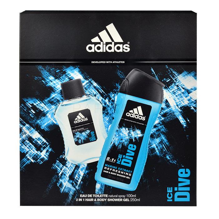 Adidas Ice Dive Darilni set toaletna voda 100 ml + gel za prhanje 250 ml poškodovana škatla